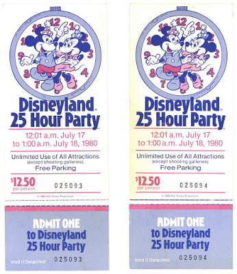 Disneyland 1980 tickets