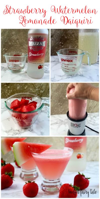 Strawberry Watermelon Lemonade Daiquiris