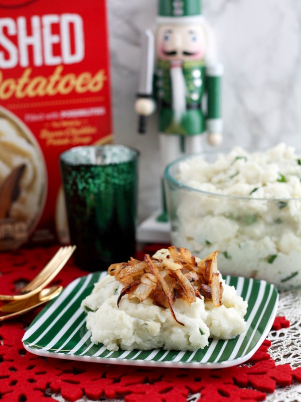 Gorgonzola Mashed Potatoes with Caramelized Onions