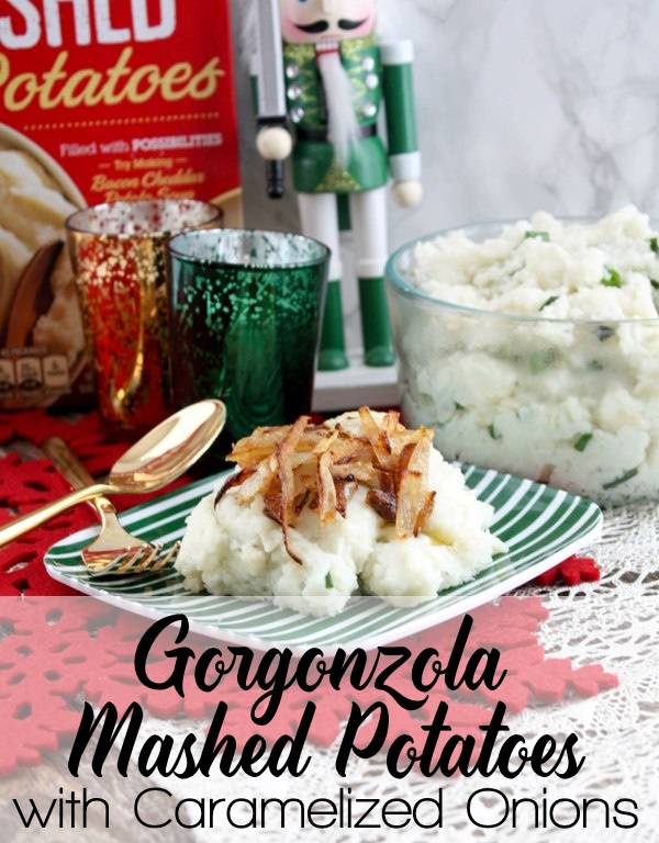 Gorgonzola Mashed Potatoes with Caramelized Onions